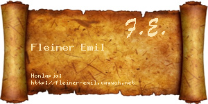 Fleiner Emil névjegykártya