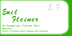 emil fleiner business card